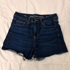 american eagle hi rise shortie shorts